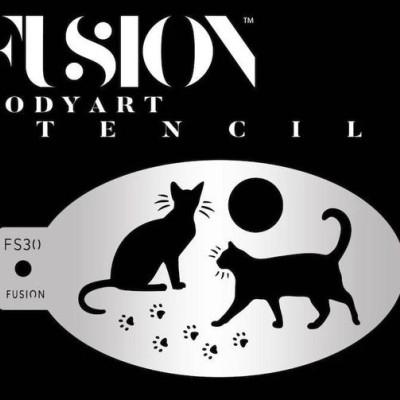 Fusion Stencils, Black Cat & Paw (FS30)